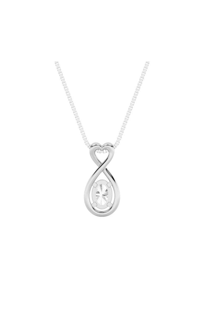 1Cttw Oval Shaped Lab Grown Diamond (G/VS) Fancy Solitaire Pendant in 14K Gold
