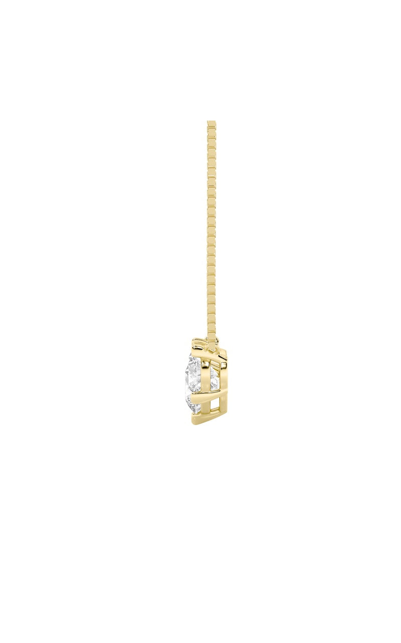 2Cttw Round Shaped Lab Grown Diamond (F/VS) Three Stone Necklace in 14K Gold