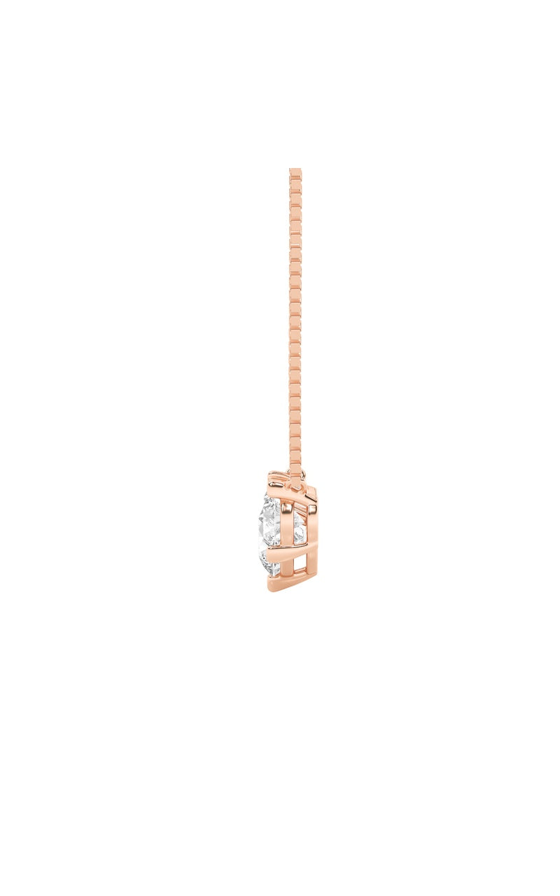 2Cttw Round Shaped Lab Grown Diamond (F/VS) Three Stone Necklace in 14K Gold