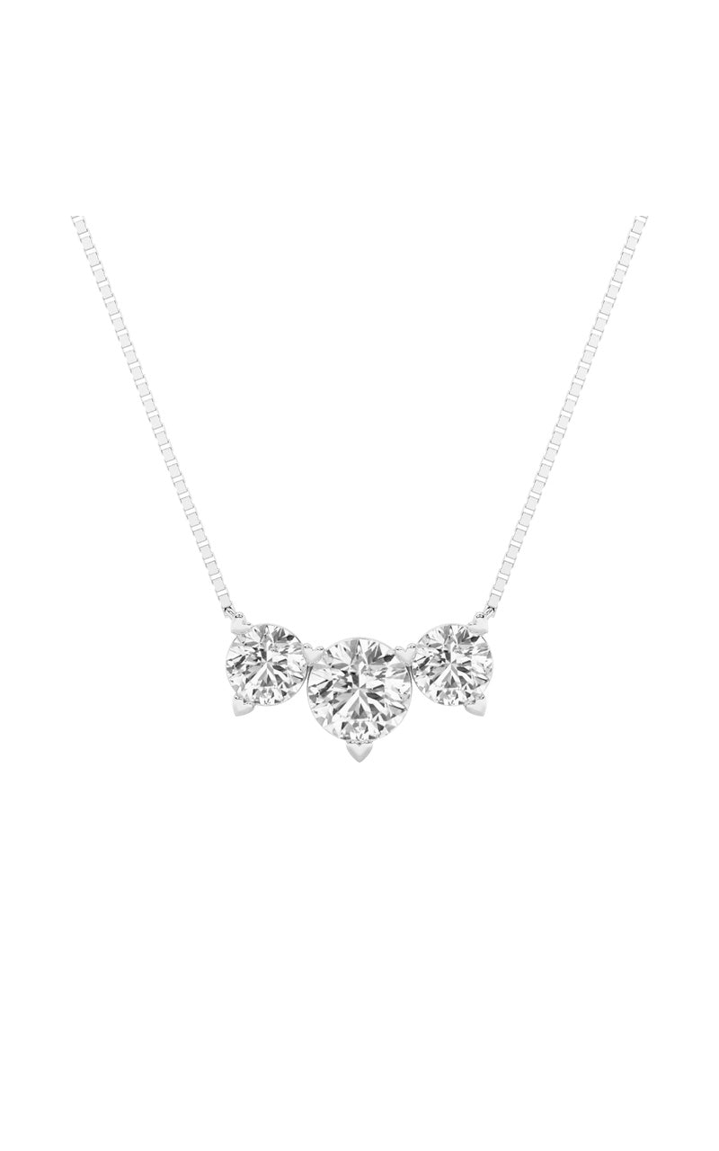 4.5Cttw Round Shaped Lab Grown Diamond (F/VS) Seven Stone Necklace in 14K Gold