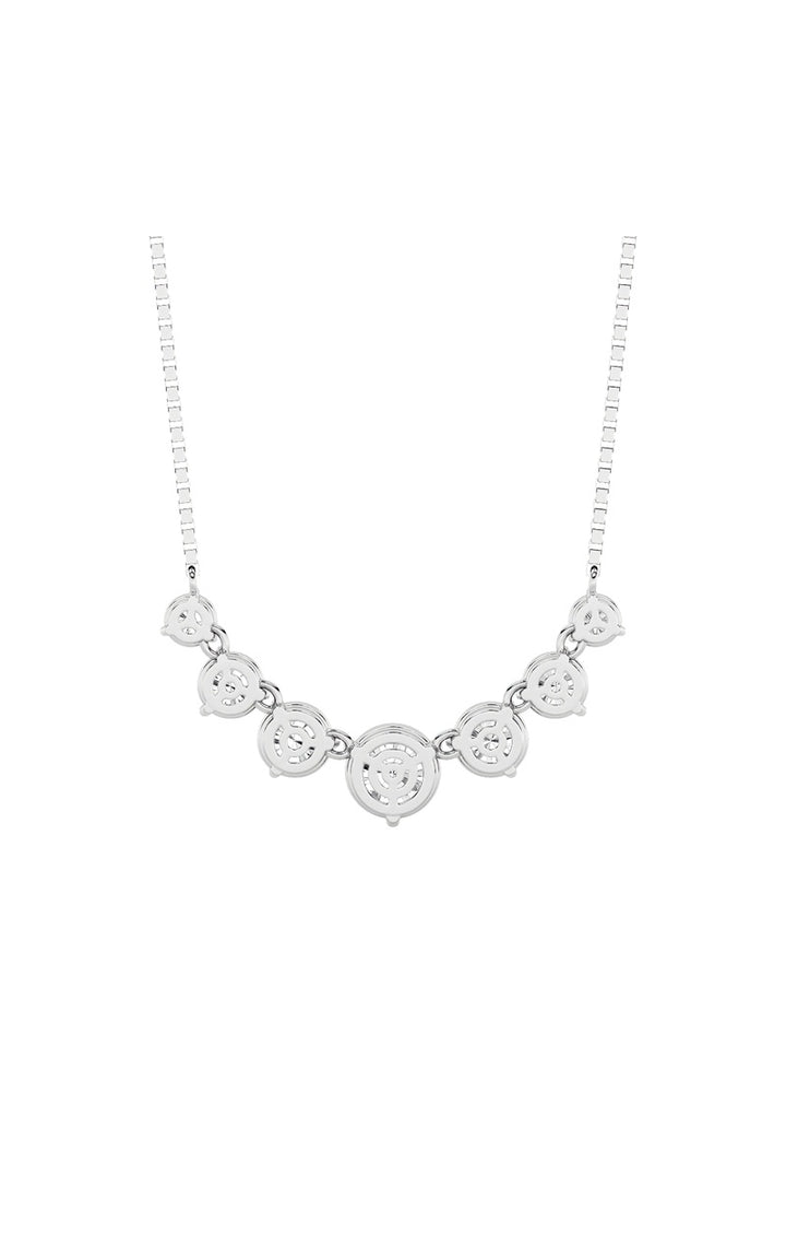 4.5Cttw Round Shaped Lab Grown Diamond (F/VS) Seven Stone Necklace in 14K Gold
