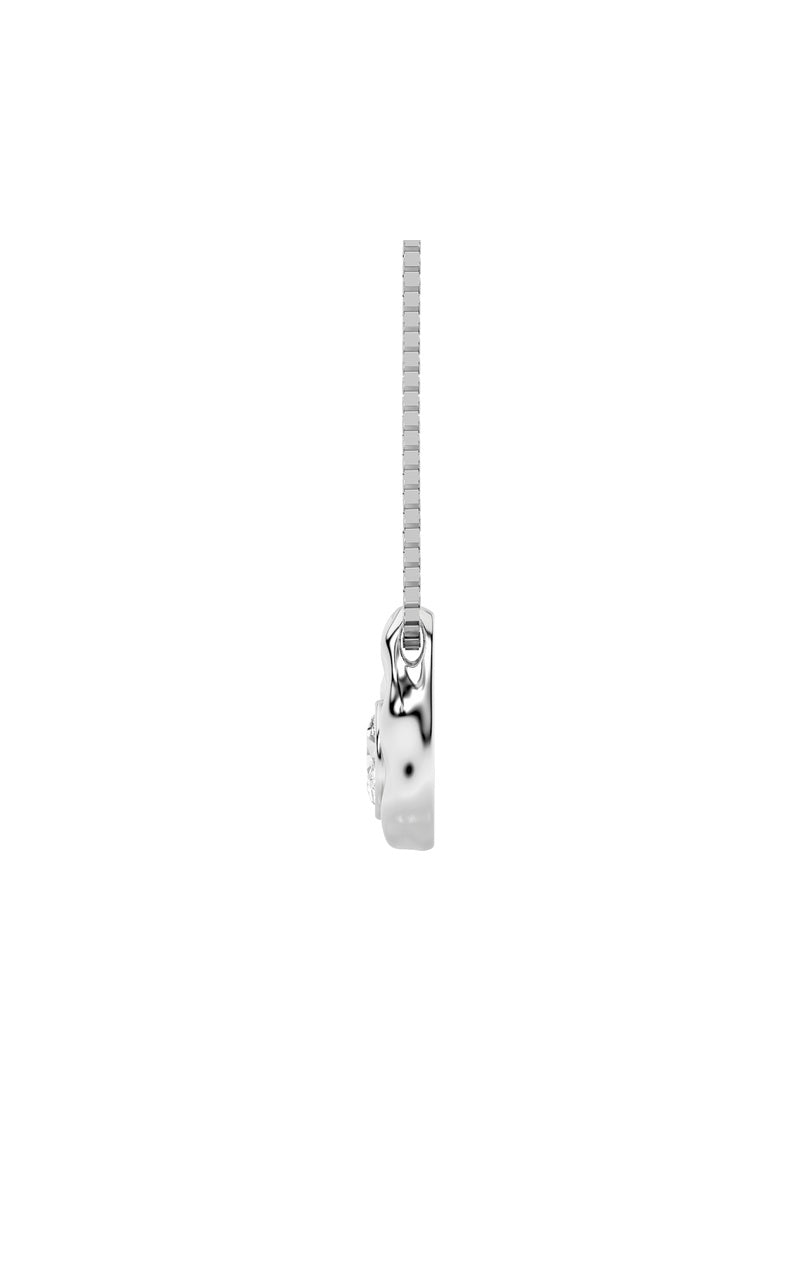 1Cttw Oval Shaped Lab Grown Diamond (F/VVS) Organic Design Solitaire Pendant in 14K Gold