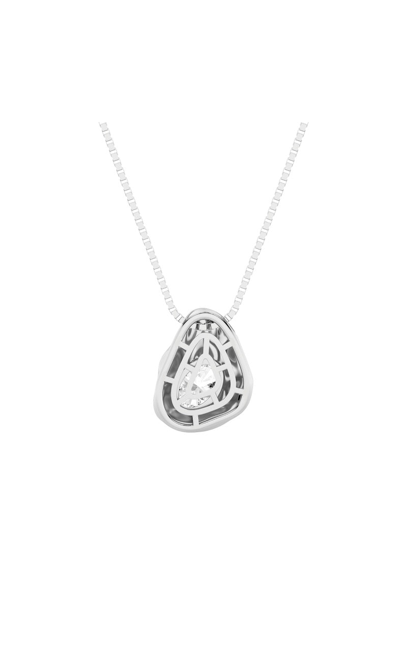 1Cttw Oval Shaped Lab Grown Diamond (F/VVS) Organic Design Solitaire Pendant in 14K Gold