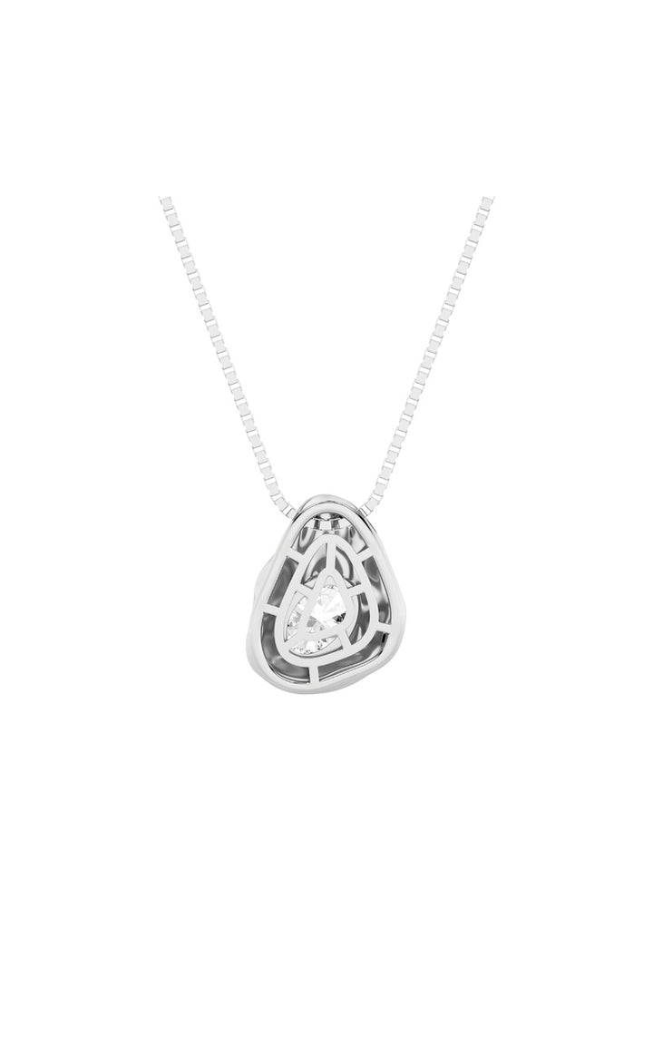 1Cttw Oval Shaped Lab Grown Diamond (F/VVS) Organic Design Solitaire Pendant in 14K Gold