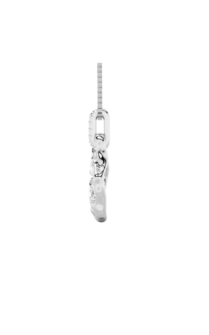 1Cttw Oval Shaped Lab Grown Diamond (F/VS) Organic Design Solitaire Pendant in 14K Gold