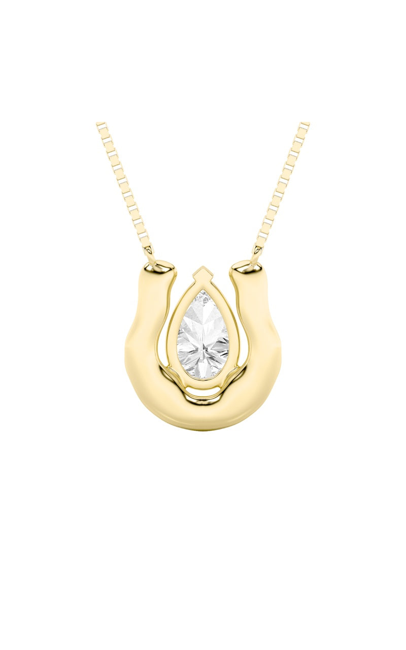 1Cttw Pear Shaped Lab Grown Diamond (F/VS)  Necklace in 14K Gold
