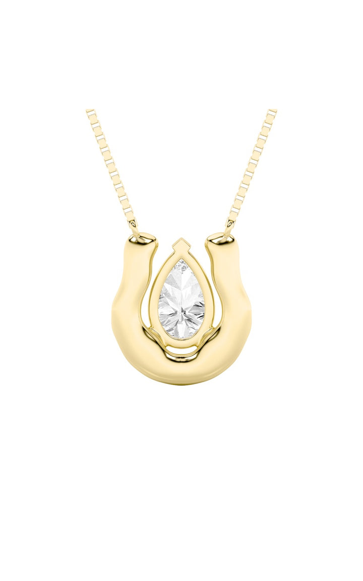 1Cttw Pear Shaped Lab Grown Diamond (F/VS)  Necklace in 14K Gold