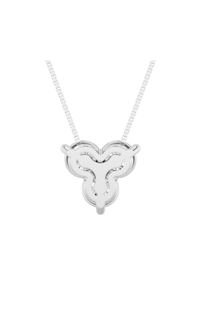 1Cttw Round Shaped Lab Grown Diamond (F/VS) ThreeStone Pendant in 14K Gold