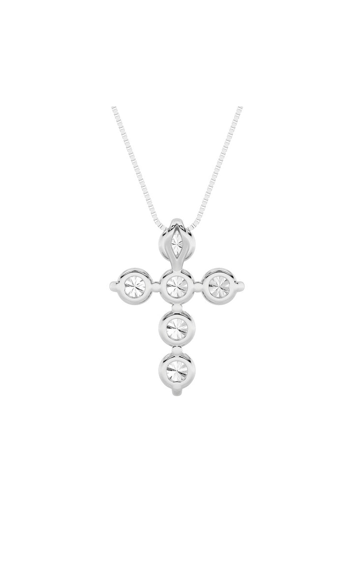 1.5Cttw Round Shaped Lab Grown Diamond (F/VS) Cross Pendant in 14K Gold
