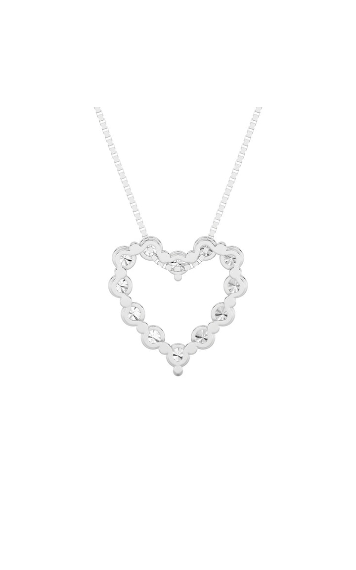 2Cttw Round Shaped Lab Grown Diamond (F/VS) Heart Shaped Pendant in 14K Gold