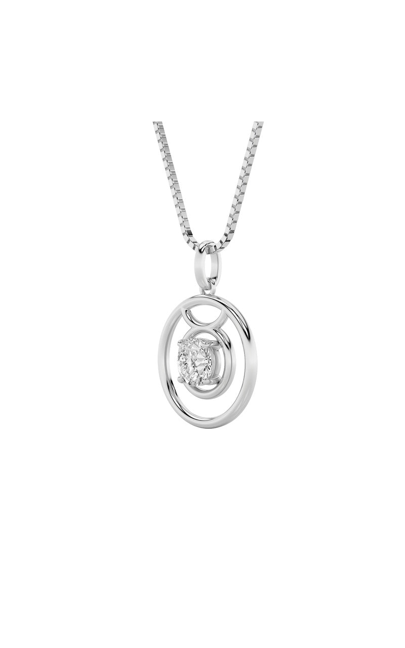 1Cttw Round Shaped Lab Grown Diamond (F/VS) Zodiac Pendant in 14K Gold