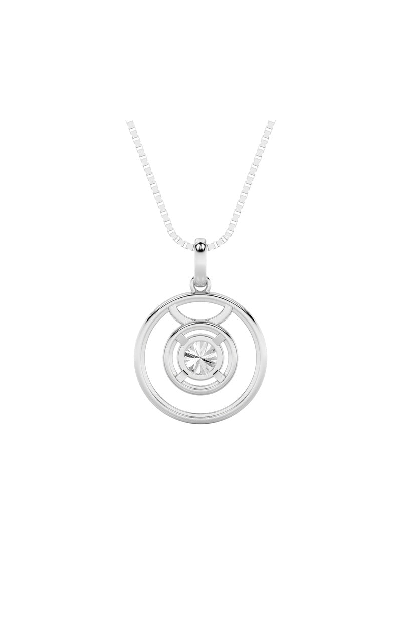 1Cttw Round Shaped Lab Grown Diamond (F/VS) Zodiac Pendant in 14K Gold