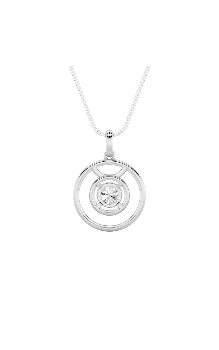 1Cttw Round Shaped Lab Grown Diamond (F/VS) Zodiac Pendant in 14K Gold
