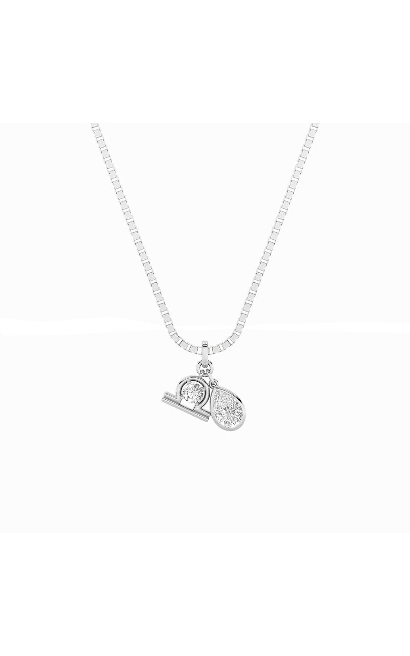 1Cttw Pear Shaped Lab Grown Diamond (F/VS) Zodiac Pendant in 14K Gold