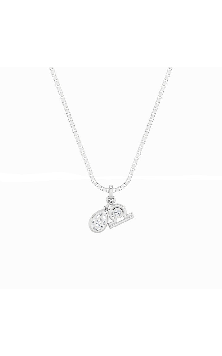 1Cttw Pear Shaped Lab Grown Diamond (F/VS) Zodiac Pendant in 14K Gold