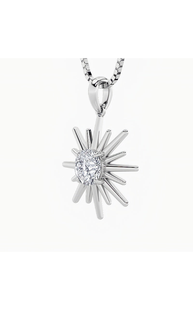 1.5Cttw Round Shaped Lab Grown Diamond (F/VS) Astralis Pendant in 14K Gold