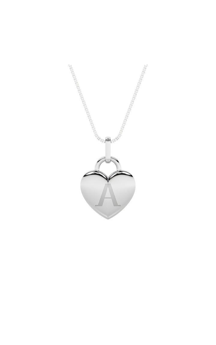 1Cttw Oval Shaped Lab Grown Diamond (F/VS) Heart Pendant in 14K  White Gold