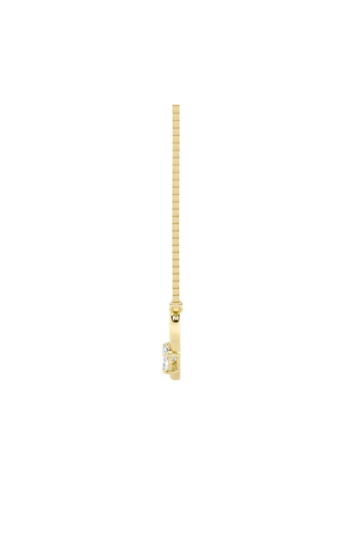 0.5Cttw Oval Shaped Lab Grown Diamond (F/VS) Heart Shaped Necklace in 14K Gold
