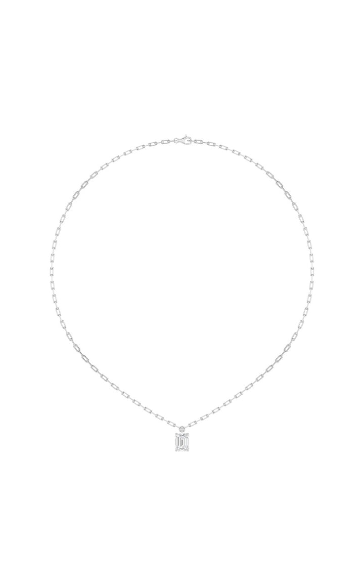 2Cttw Emerald Shaped Lab Grown Diamond (F/VS) Strata Chic Collection Necklace in 14K Gold