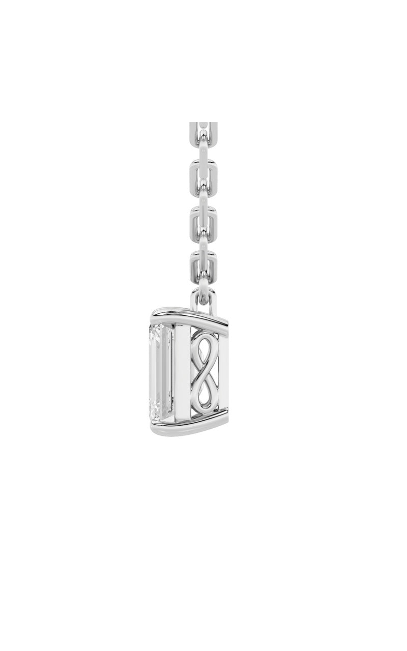 2Cttw Emerald Shaped Lab Grown Diamond (F/VS) Strata Chic Collection Necklace in 14K Gold