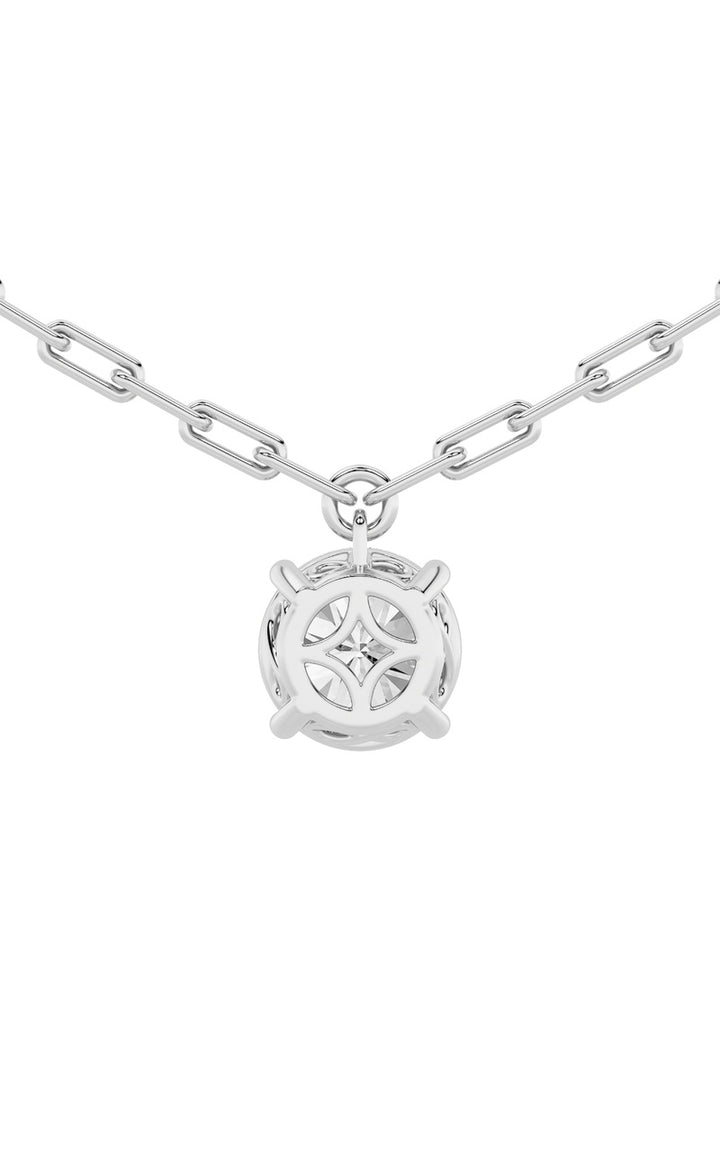 2Cttw Round Shaped Lab Grown Diamond (F/VVS) Strata Chic Collection Necklace in 14K Gold