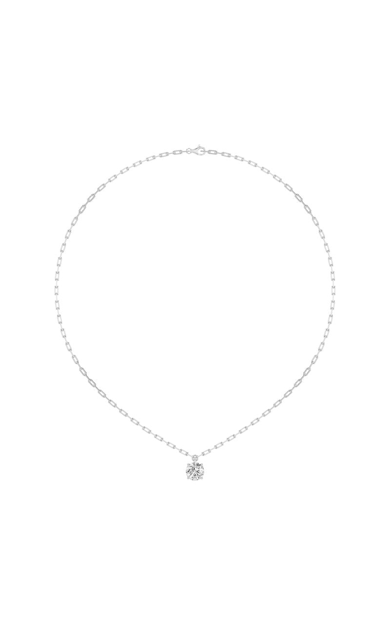2Cttw Round Shaped Lab Grown Diamond (F/VVS) Strata Chic Collection Necklace in 14K Gold