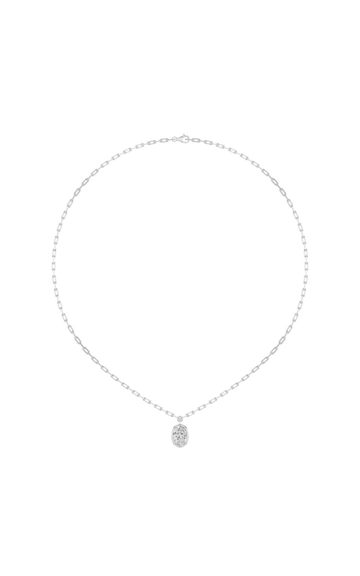 2Cttw Oval Shaped Lab Grown Diamond (F/VS) Strata Chic Collection Necklace in 14K Gold