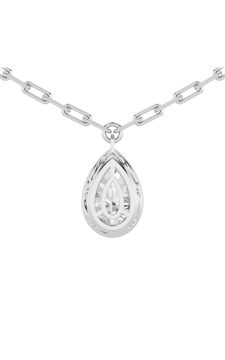 2Cttw Pear Shaped Lab Grown Diamond (F/VS) StrataChic Collection Necklace in 14K Gold