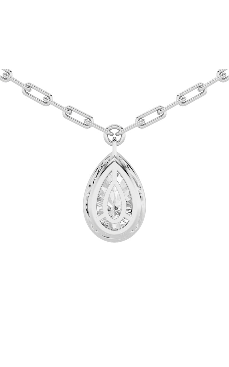 2Cttw Pear Shaped Lab Grown Diamond (F/VS) Strata Chic Collection Necklace in 14K Gold