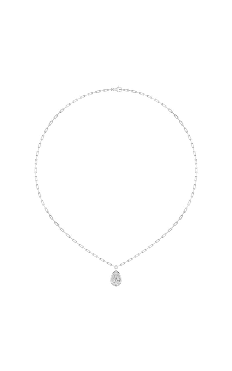 2Cttw Pear Shaped Lab Grown Diamond (F/VS) Strata Chic Collection Necklace in 14K Gold