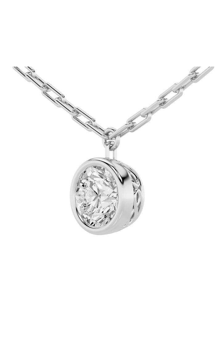 2Cttw Round Shaped Lab Grown Diamond (F/VS) Strata Chic Collection Necklace in 14K Gold