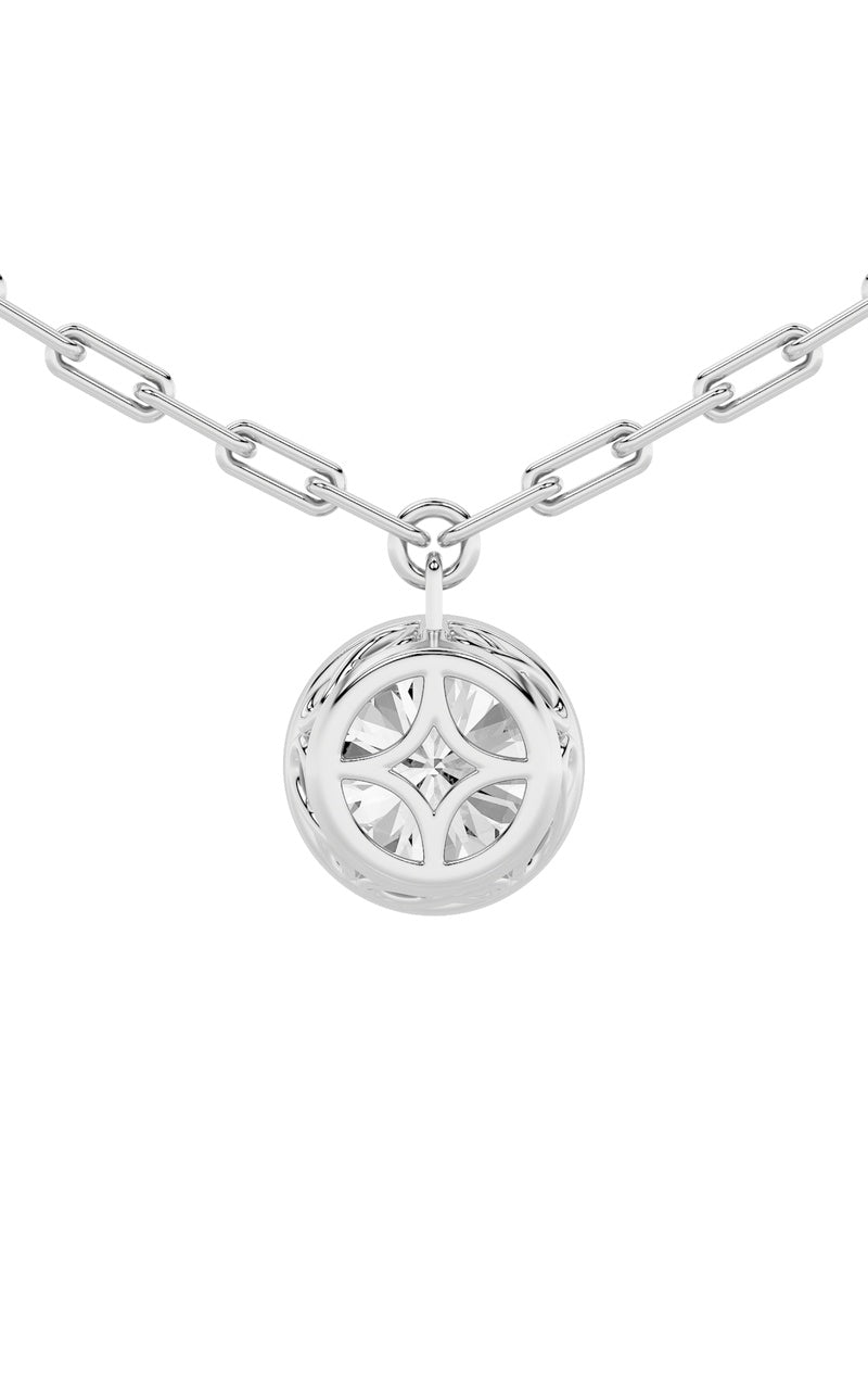 2Cttw Round Shaped Lab Grown Diamond (F/VS) Strata Chic Collection Necklace in 14K Gold