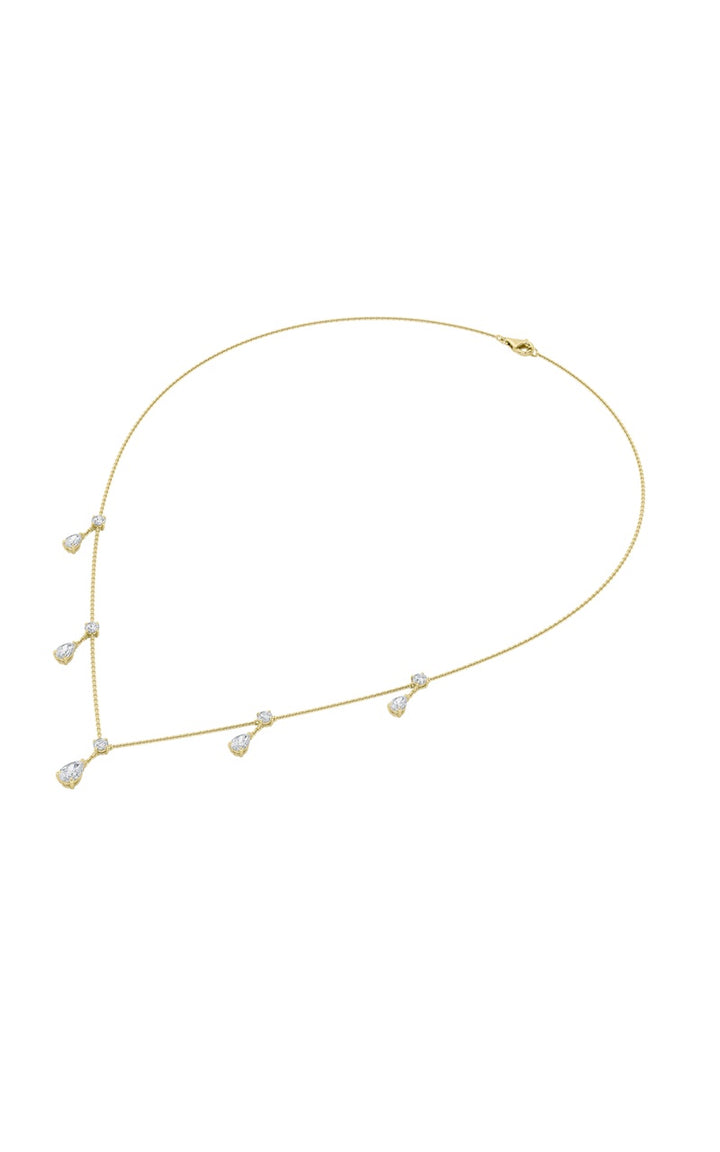3Cttw Pear Shaped Lab Grown Diamond (F/VS) Solitaire Necklace in 14K Gold
