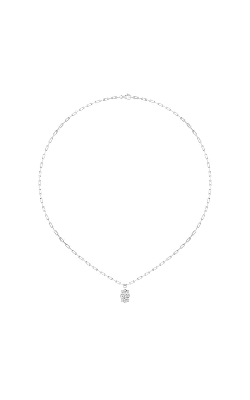 2Cttw Oval Shaped Lab Grown Diamond (F/VS) StrataChic Collection Necklace in 14K Gold