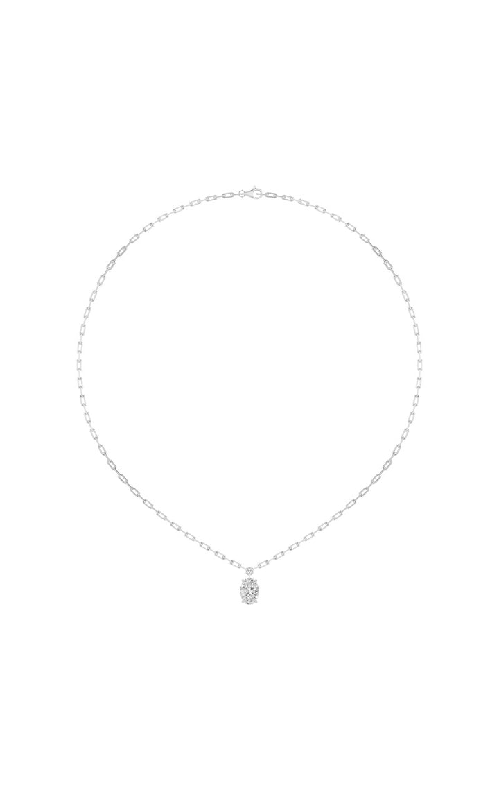2Cttw Oval Shaped Lab Grown Diamond (F/VS) StrataChic Collection Necklace in 14K Gold