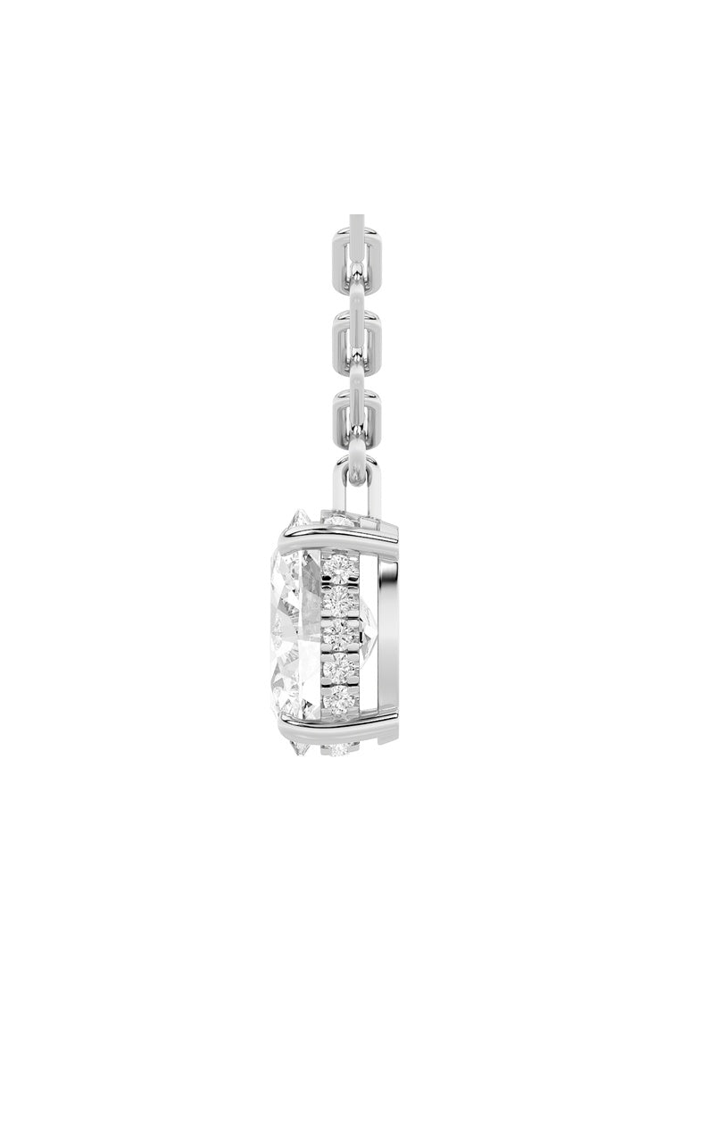 2Cttw Oval Shaped Lab Grown Diamond (F/VS) Strata Chic Collection Necklace in 14K Gold
