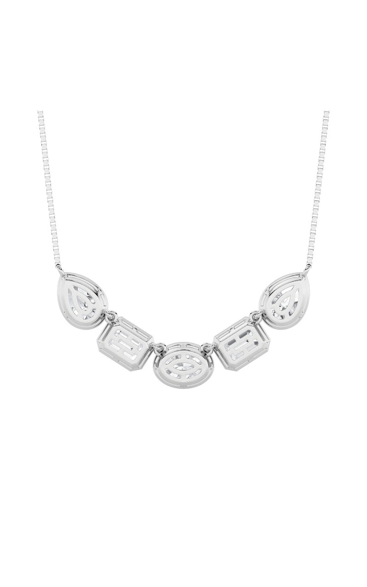 2.5Cttw Oval Shaped Lab Grown Diamond (F/VS) FiveStone Necklace in 14K Gold