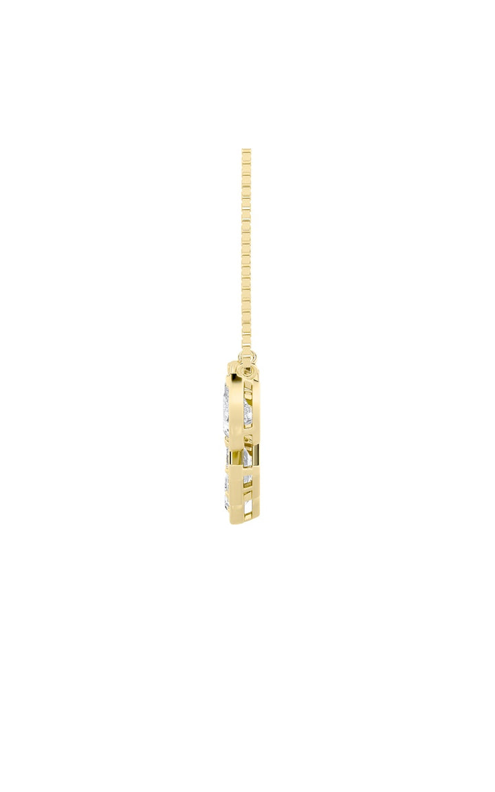 2.5Cttw Oval Shaped Lab Grown Diamond (F/VS) Five Stone Necklace in 14K Gold