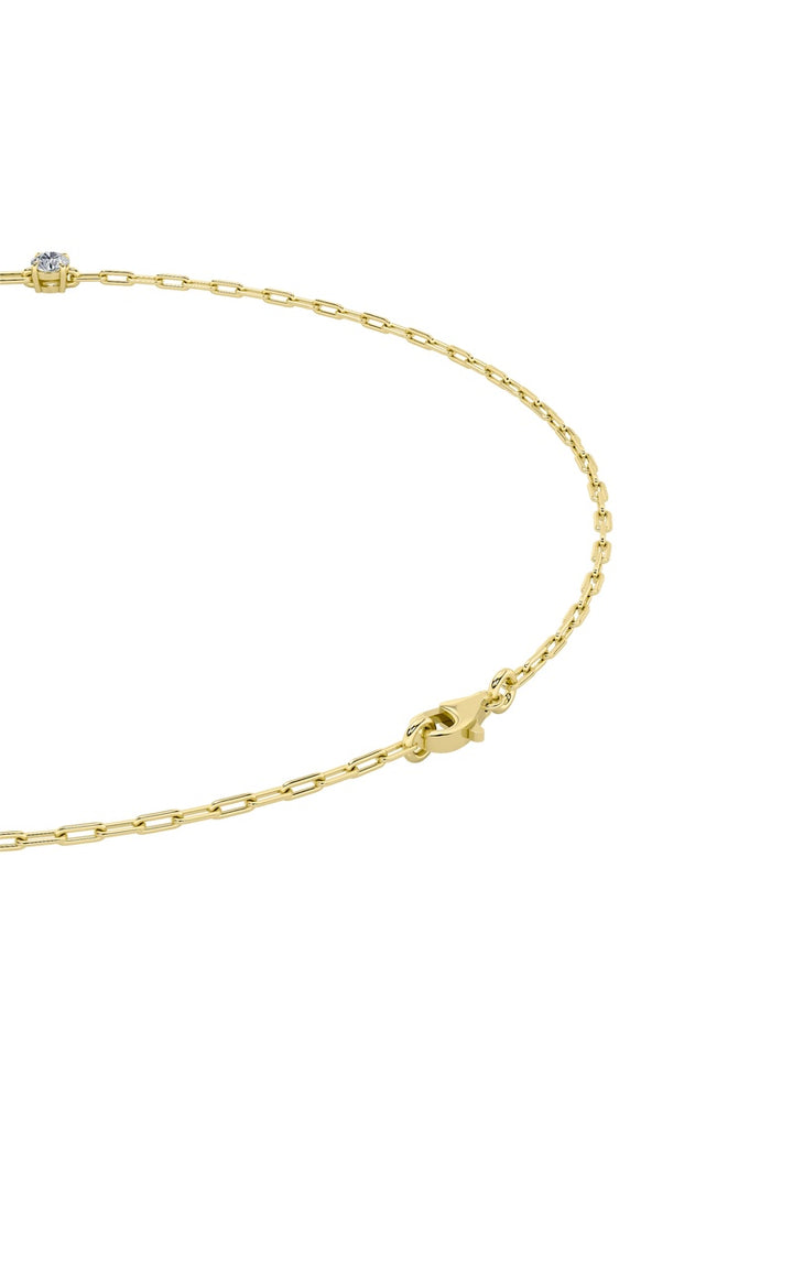 4Cttw Emerald, Pear, Oval and Round Shaped Lab Grown Diamond (F/VS) Station Necklace in 14K Gold