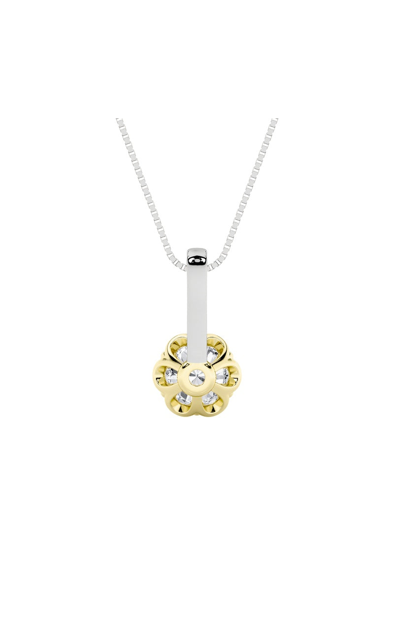 1.5Cttw Round Shaped Lab Grown Diamond (F/VS) Two Tone  Pendant in 14K Gold