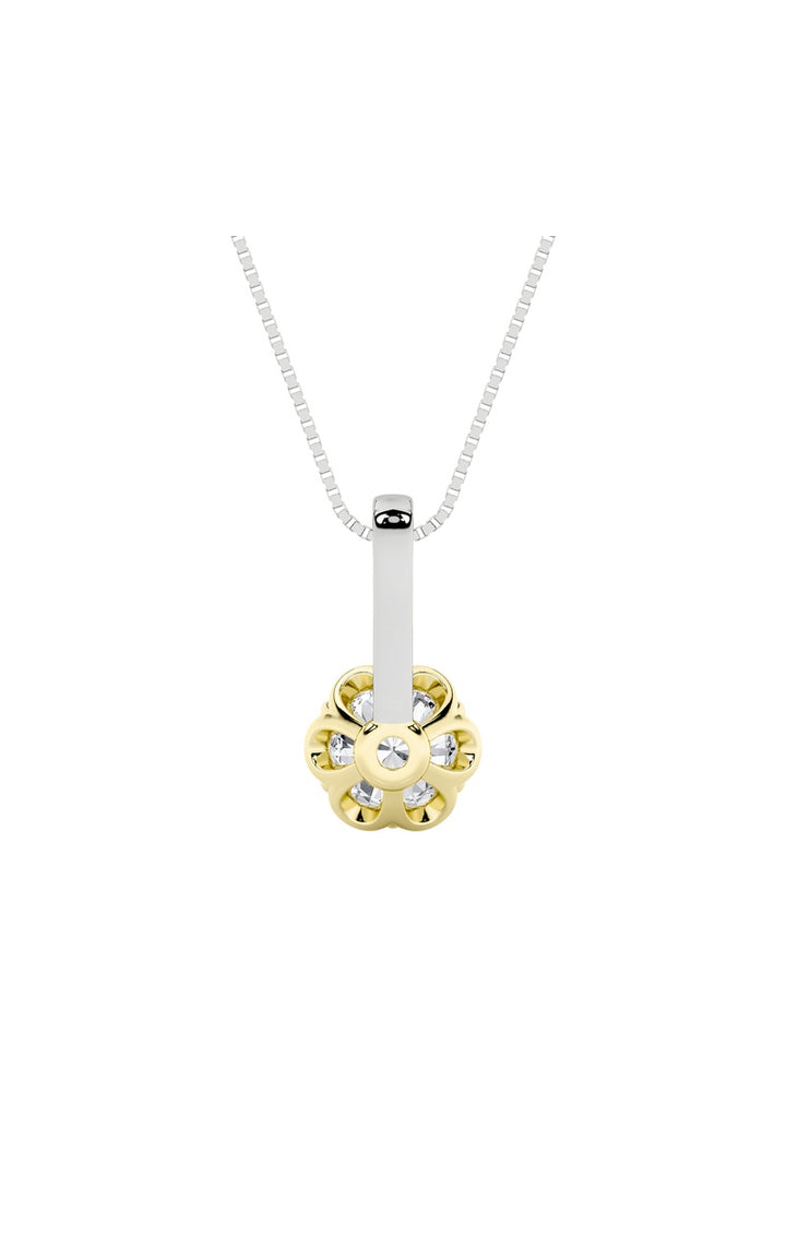 1.5Cttw Round Shaped Lab Grown Diamond (F/VS) Two Tone  Pendant in 14K Gold