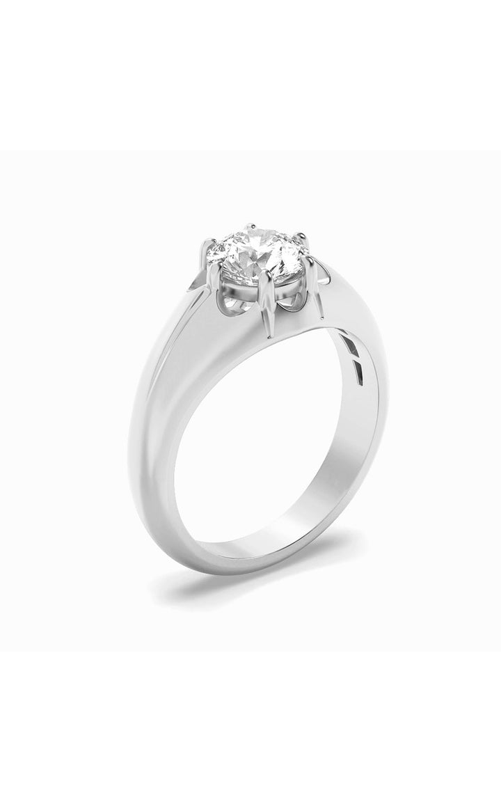 2Cttw Round Shaped Lab Grown Diamond (F/VS) Mens Ring in 14K Gold