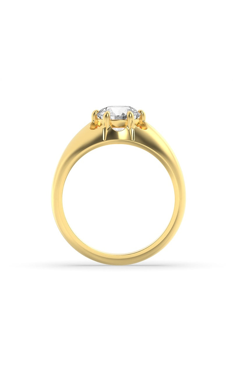 2Cttw Round Shaped Lab Grown Diamond (F/VS) Mens Ring in 14K Gold