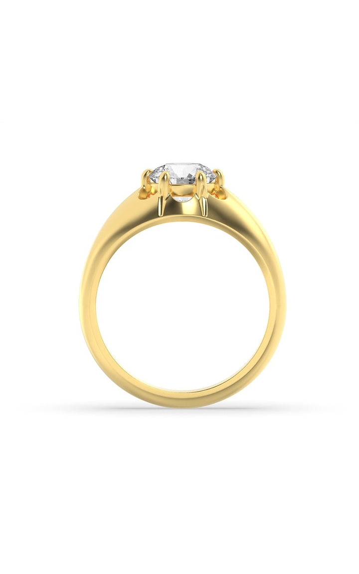 2Cttw Round Shaped Lab Grown Diamond (F/VS) Mens Ring in 14K Gold