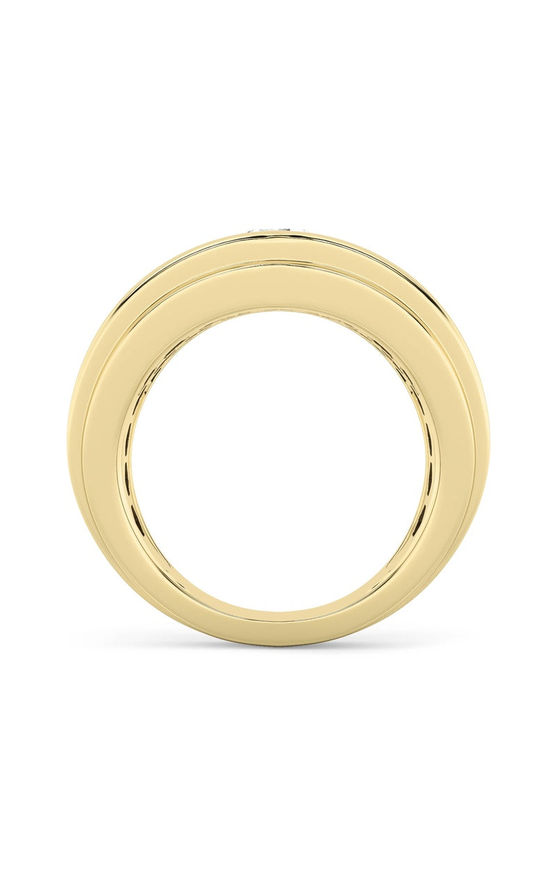 3Cttw Round Shaped Lab Grown Diamond (G/VS) Mens Ring in 14K Gold