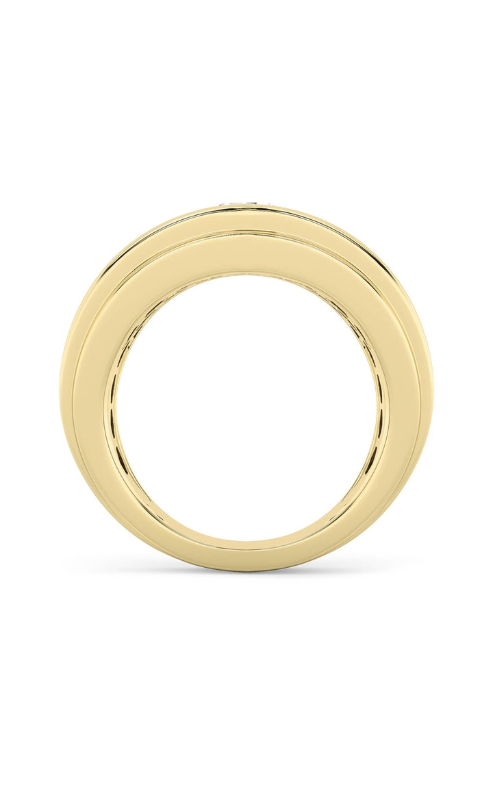3Cttw Round Shaped Lab Grown Diamond (G/VS) Mens Ring in 14K Gold