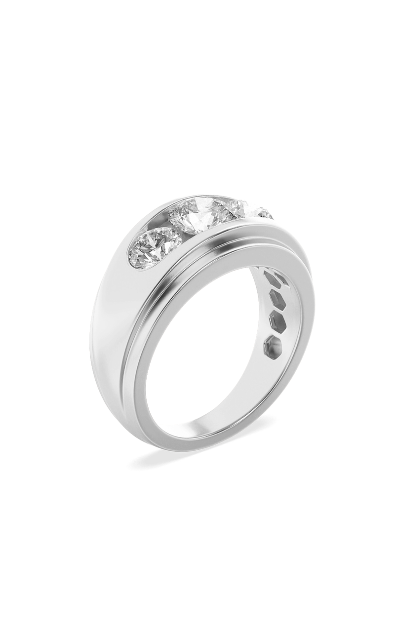3Cttw Round Shaped Lab Grown Diamond (G/VS) Mens Ring in 14K Gold
