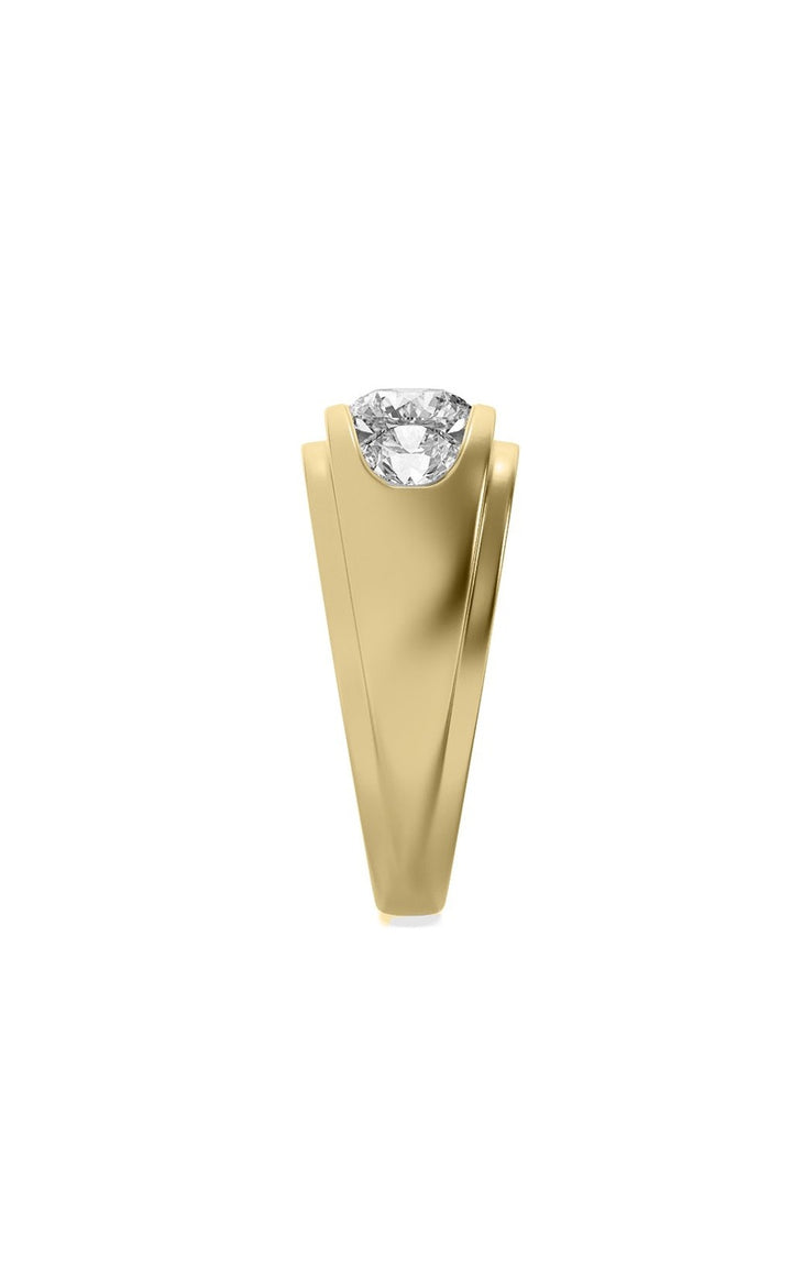 3Cttw Round Shaped Lab Grown Diamond (G/VS) Mens Ring in 14K Gold