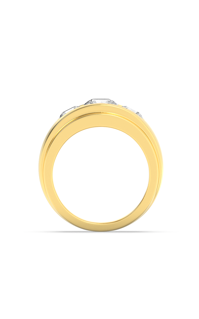 3Cttw Round Shaped Lab Grown Diamond (G/VS) Mens Ring in 14K Gold