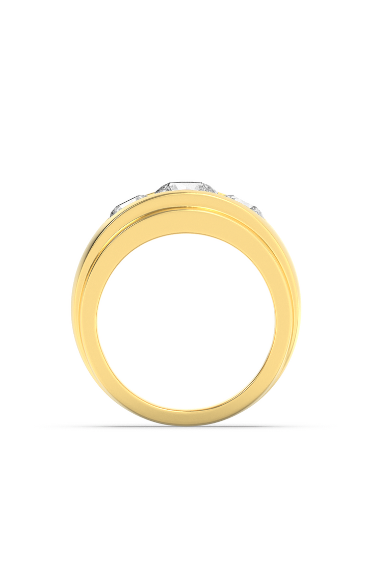 3Cttw Round Shaped Lab Grown Diamond (G/VS) Mens Ring in 14K Gold